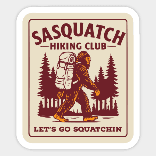 Sasquatch Hiking Club Sticker